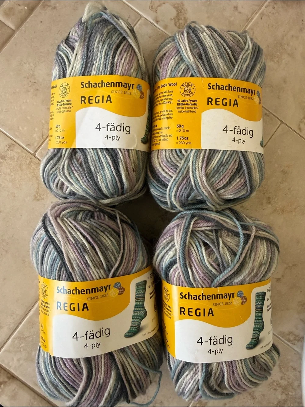 Schachenmayr Regia 4-fädig Multicolor Sock Yarn - 4 Skeins